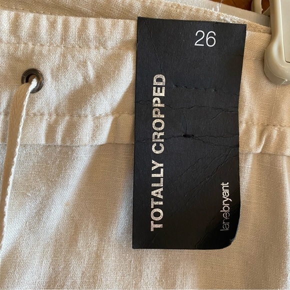 Lane Bryant Linen SZ 26 Totally Cropped Pants Cargo Pockets NEW - Picture 13 of 15